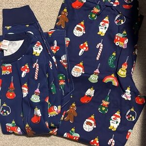 Hanna Andersson Navy Festive Pajama Set